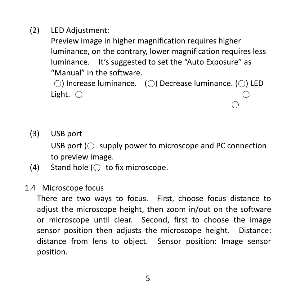 Microscope focus | MicroLinks UM12 - user guide User Manual | Page 7 / 16