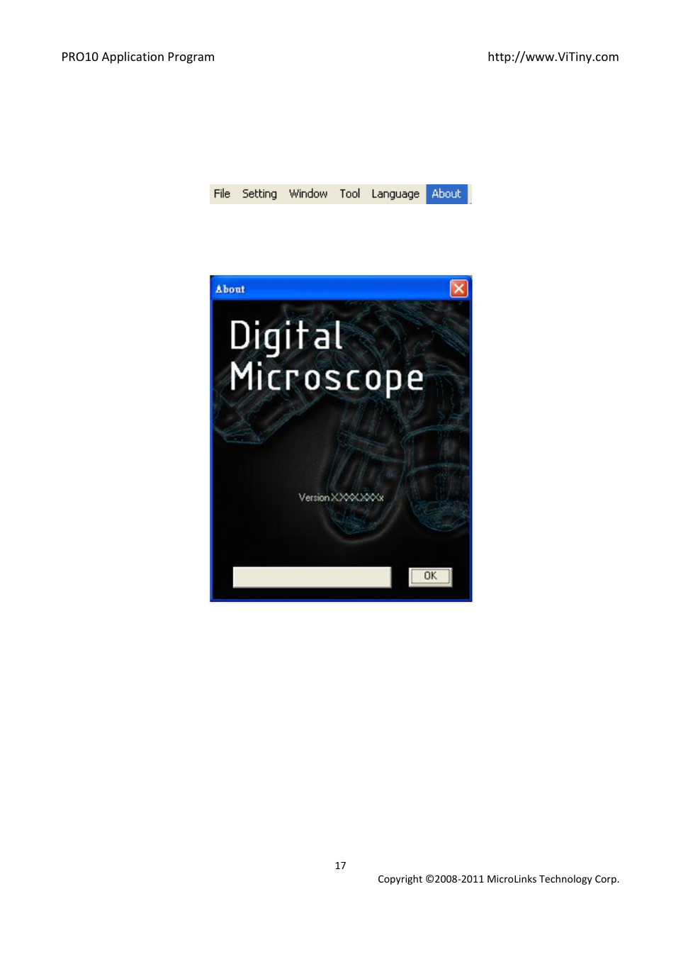 About | MicroLinks PRO10 - user manual User Manual | Page 17 / 62