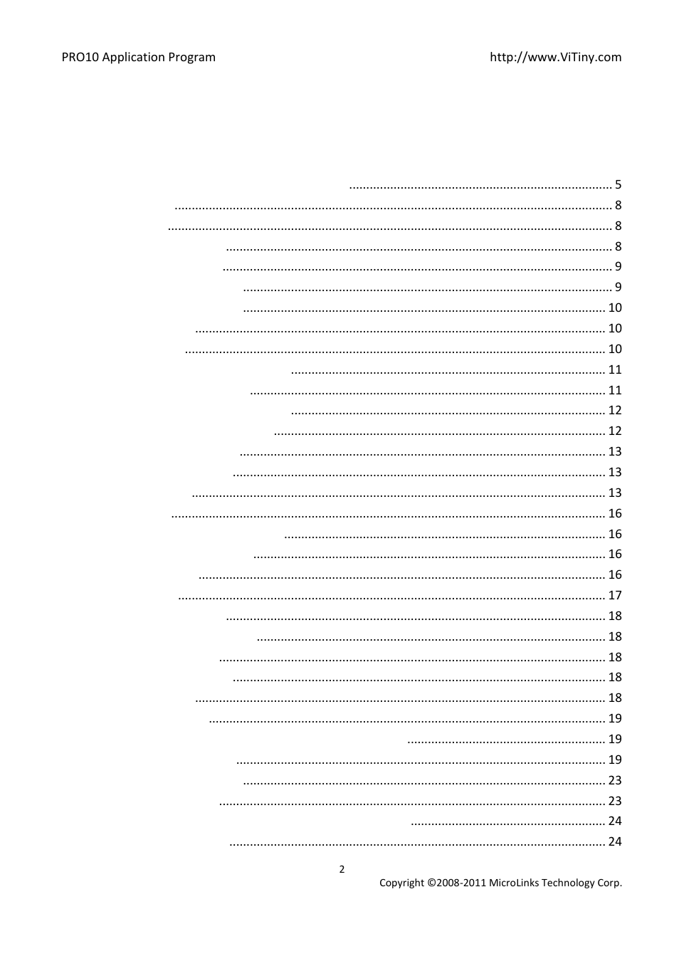 Content | MicroLinks PRO10 - user manual User Manual | Page 2 / 62