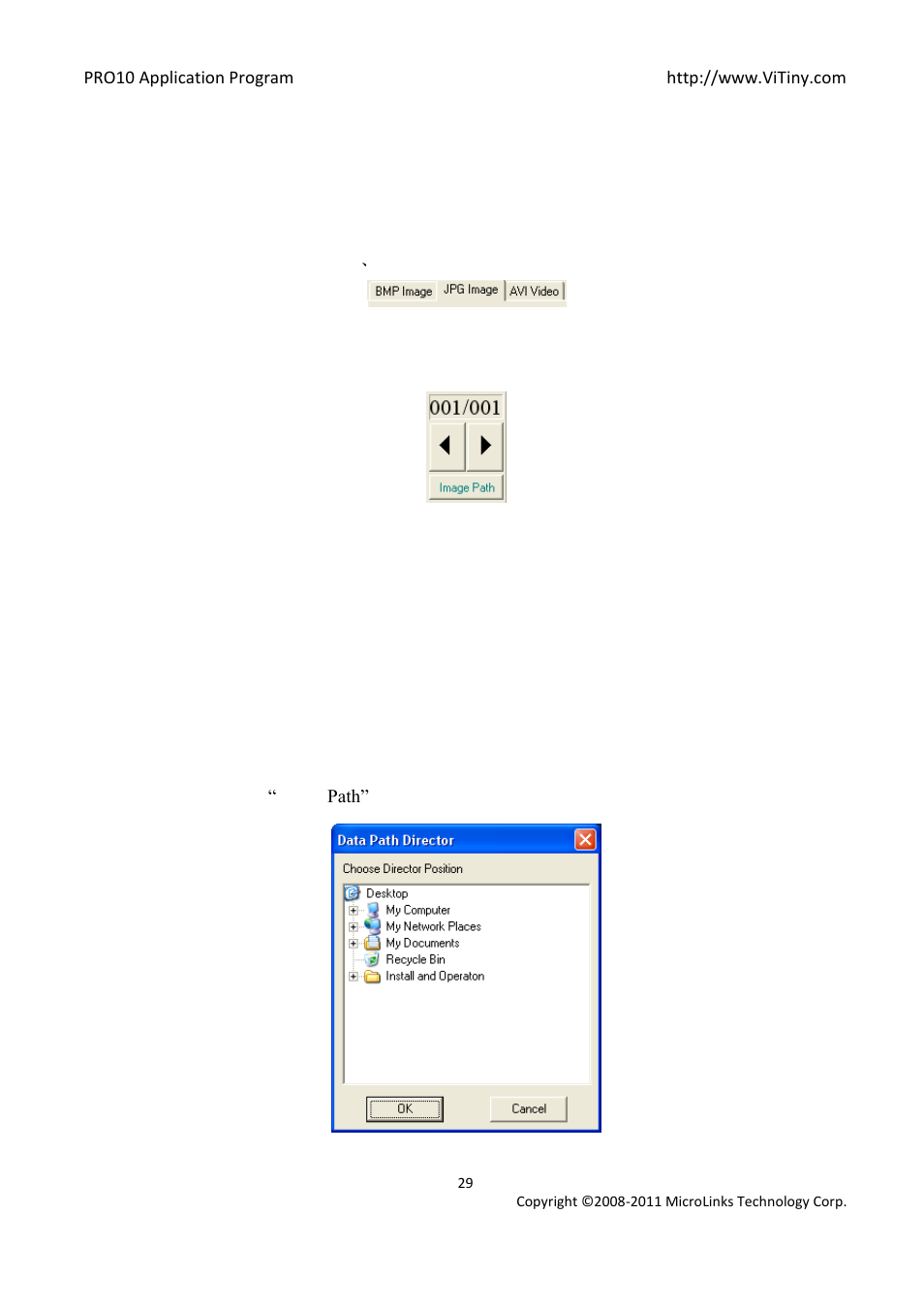 The file list/folders, The file tabulates, Image path | MicroLinks PRO10 - user manual User Manual | Page 29 / 62