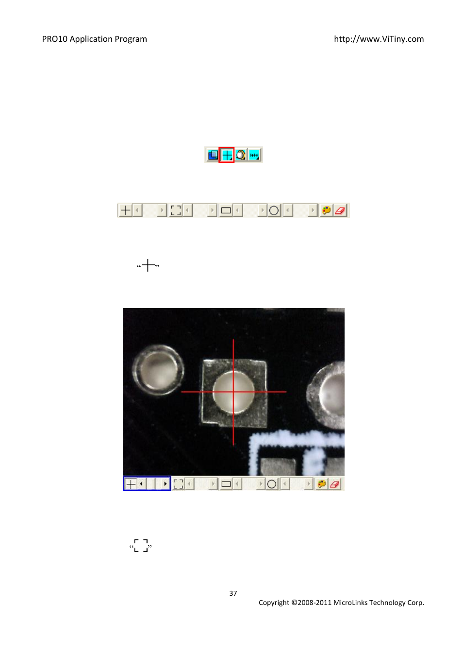 Aiming mode, Draws cross, Draw area | 2 aiming mode | MicroLinks PRO10 - user manual User Manual | Page 37 / 62