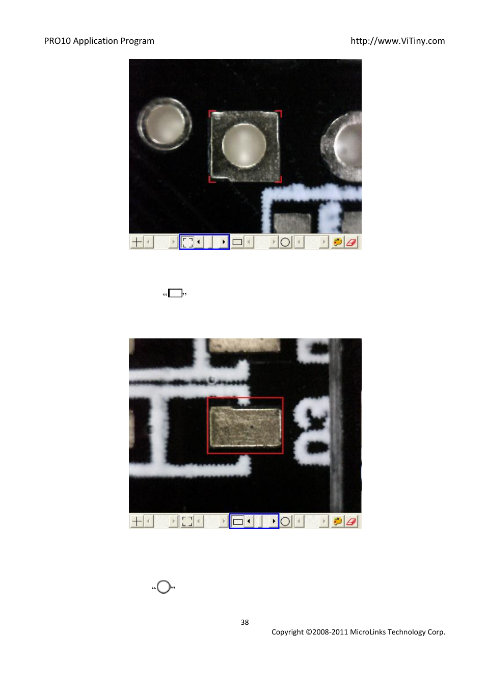 Draw rectangle, Draw circular | MicroLinks PRO10 - user manual User Manual | Page 38 / 62