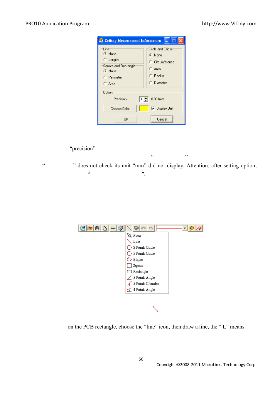 Measurement tool styles | MicroLinks PRO10 - user manual User Manual | Page 56 / 62