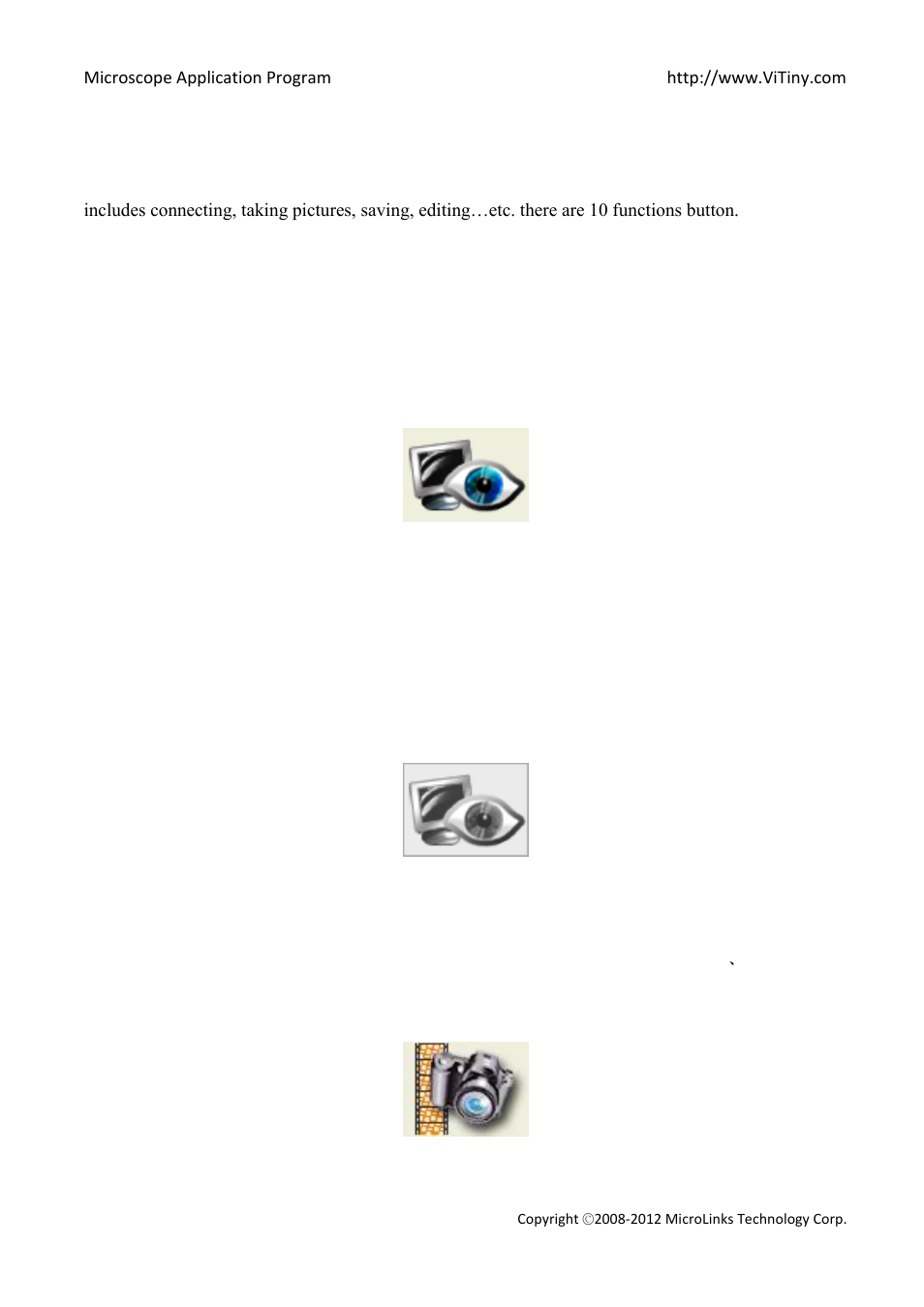 Main function buttons, Connect/disconnect, Connect | Disconnect, Snapshot | MicroLinks VT300 - user manual User Manual | Page 19 / 63
