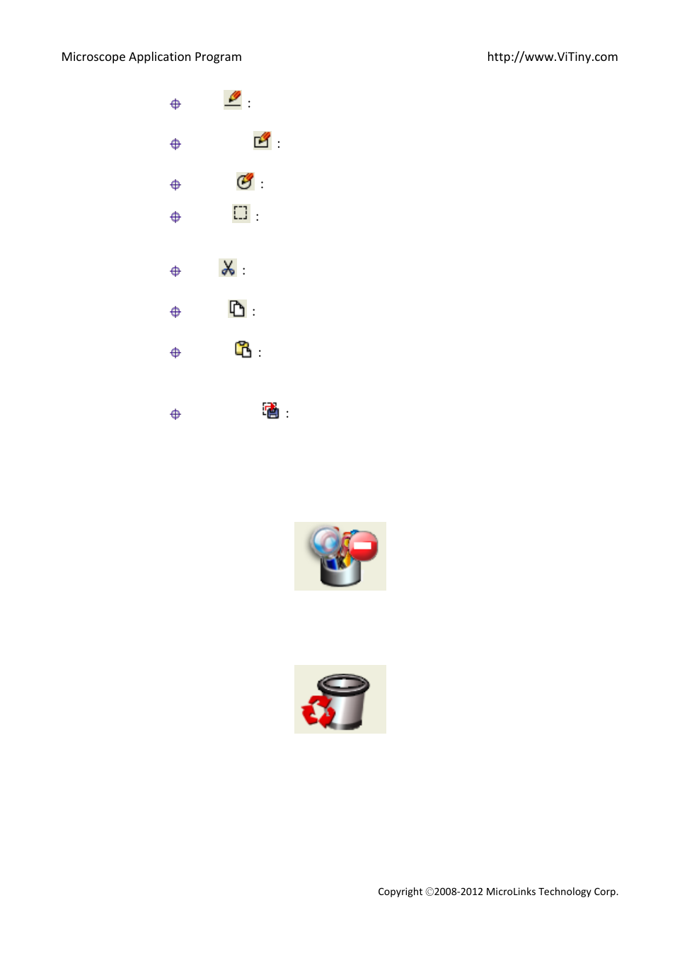 Leave editor, Delete image | MicroLinks VT300 - user manual User Manual | Page 24 / 63