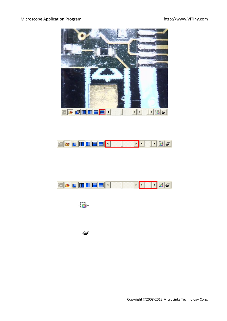 Window ratio adjustment, Transparent adjustment, Knockout color | Combined image, Aiming mode | MicroLinks VT300 - user manual User Manual | Page 37 / 63