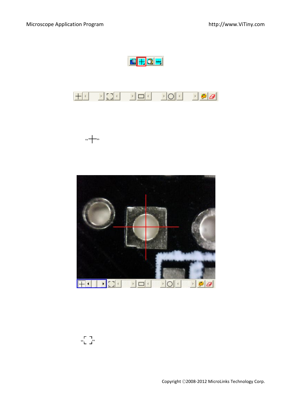 Draws cross, Draw area | MicroLinks VT300 - user manual User Manual | Page 38 / 63