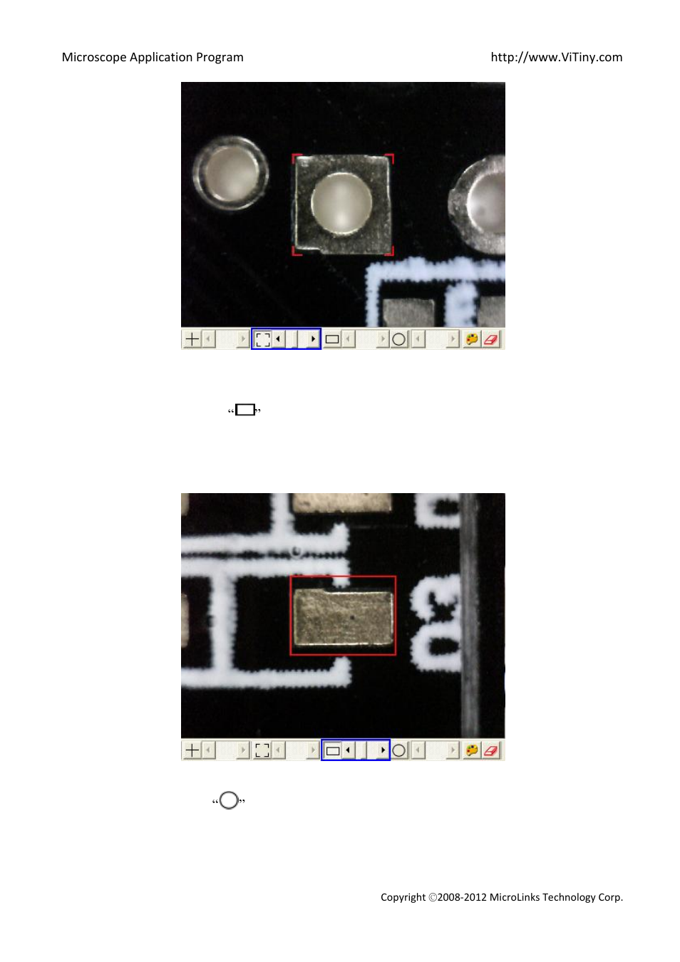 Draw rectangle, Draw circular | MicroLinks VT300 - user manual User Manual | Page 39 / 63