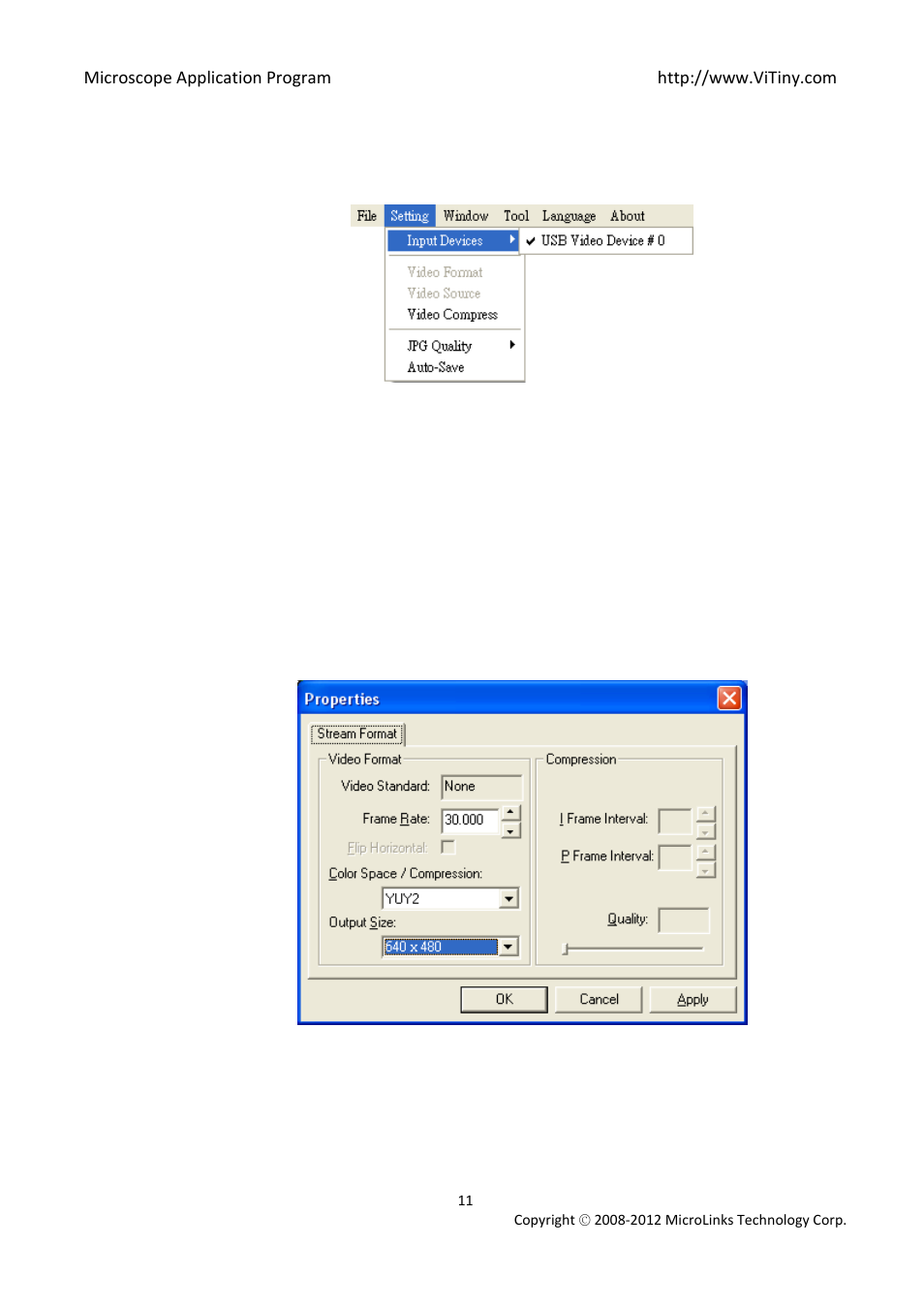 Input devices setting, Video format | MicroLinks UM02 - user manual User Manual | Page 11 / 63