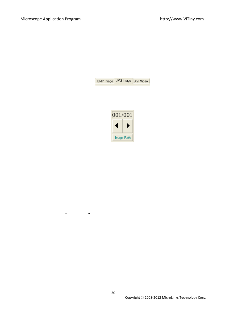 The file list/folders, The file tabulates, Image path | MicroLinks UM02 - user manual User Manual | Page 30 / 63