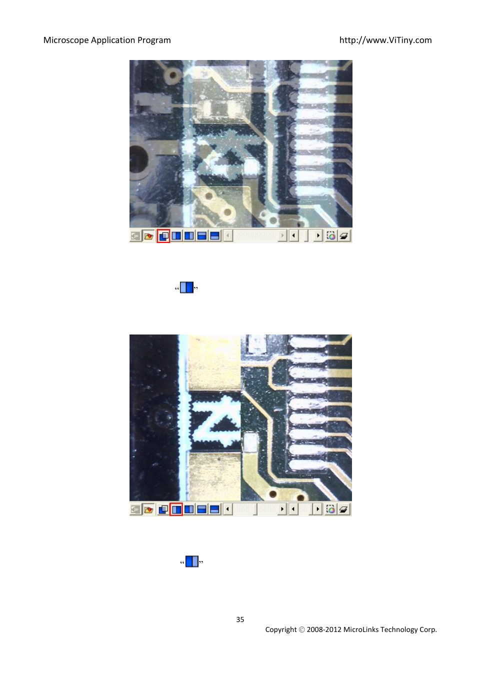 Left side comparison, Right side comparison | MicroLinks UM02 - user manual User Manual | Page 35 / 63