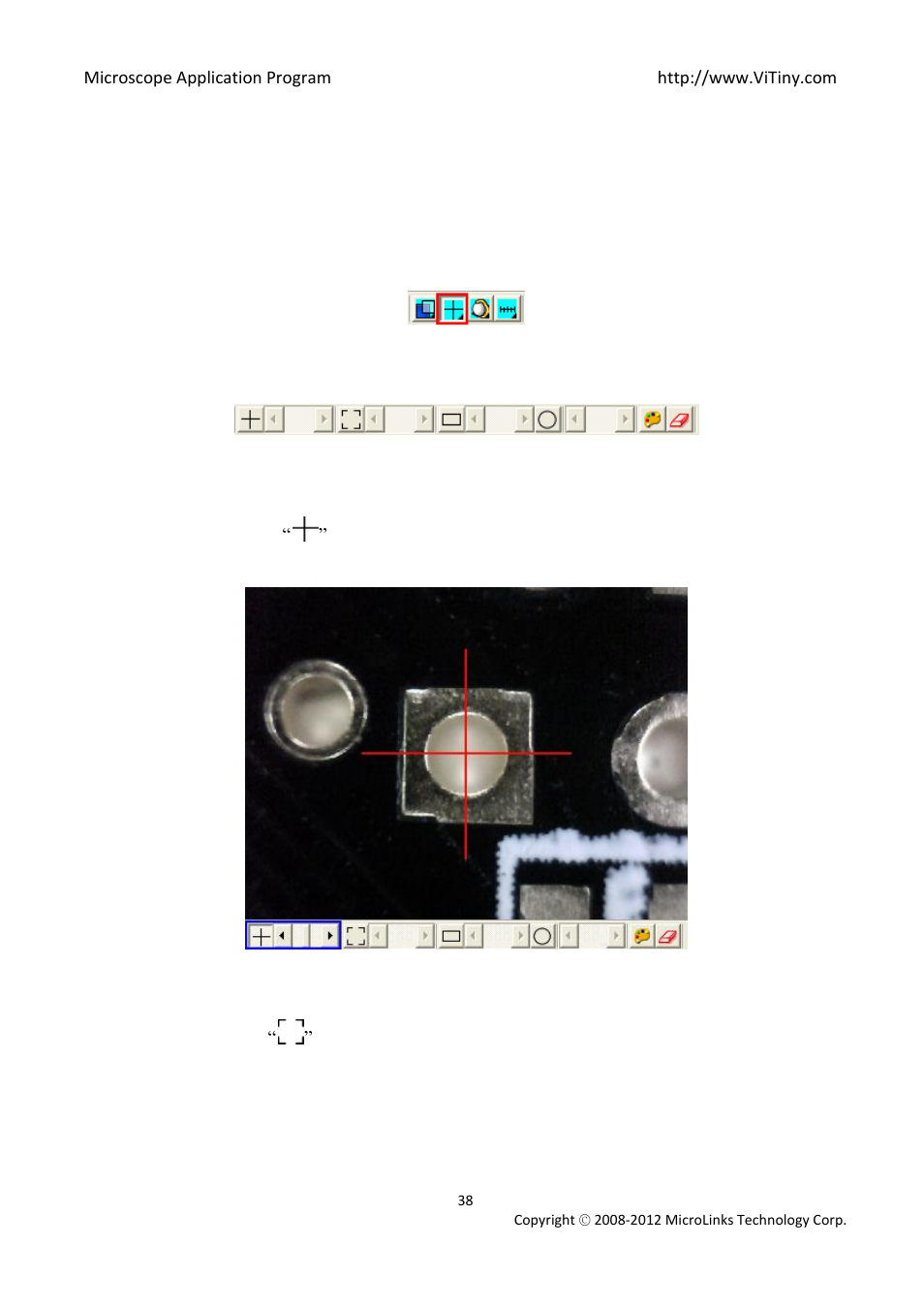 Aiming mode, Draws cross, Draw area | MicroLinks UM02 - user manual User Manual | Page 38 / 63