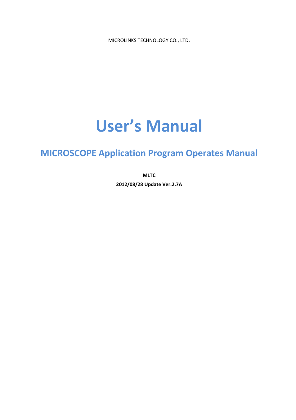 MicroLinks UM03 - user manual User Manual | 34 pages