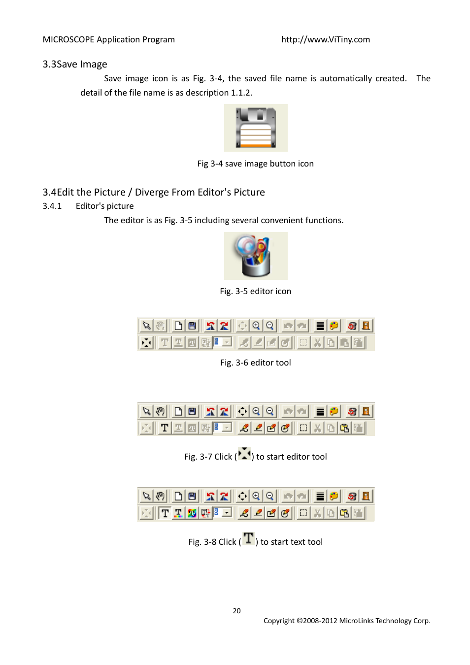 Save image, Edit the picture / diverge from editor's picture, Editor's picture | MicroLinks UM03 - user manual User Manual | Page 20 / 34