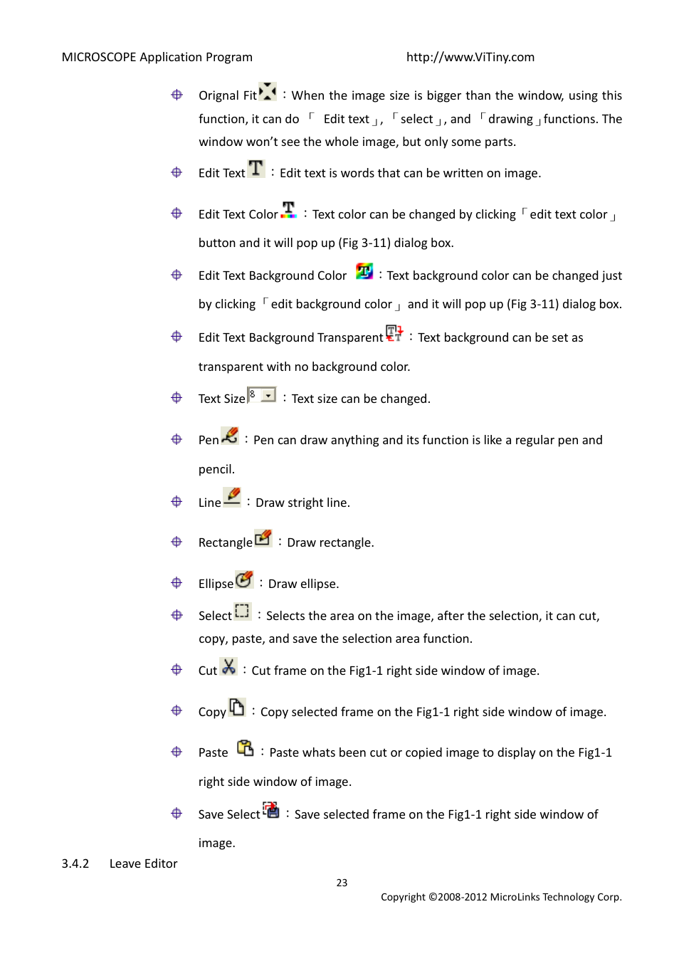 Leave editor | MicroLinks UM03 - user manual User Manual | Page 23 / 34