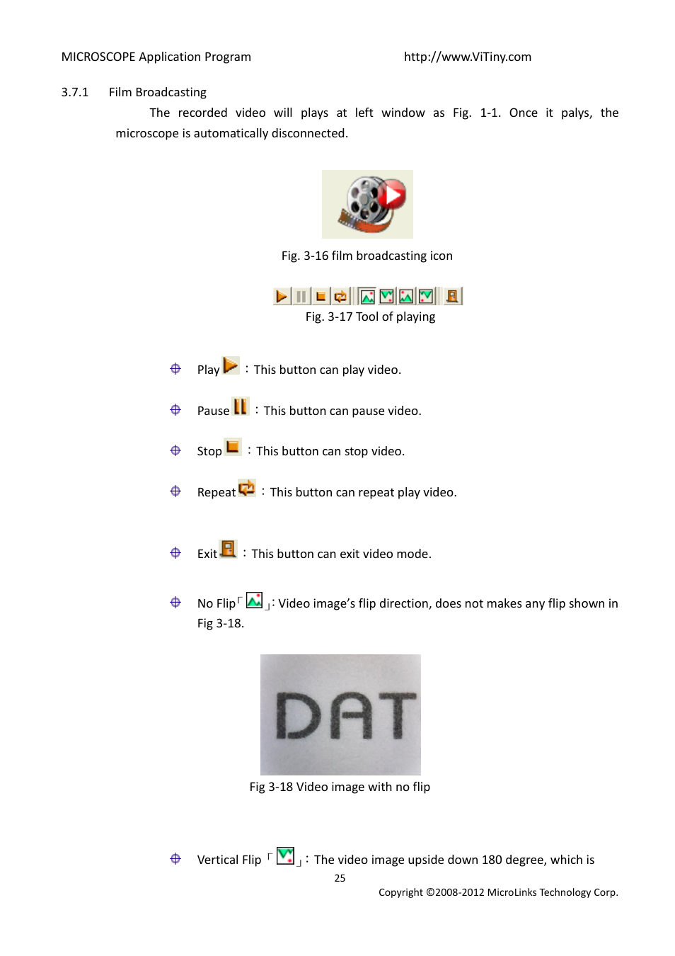 Film broadcasting | MicroLinks UM03 - user manual User Manual | Page 25 / 34