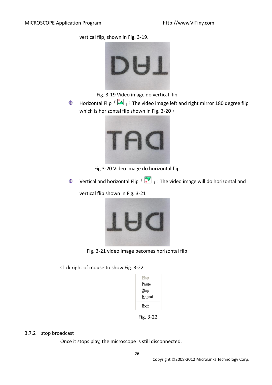 Stop broadcast | MicroLinks UM03 - user manual User Manual | Page 26 / 34