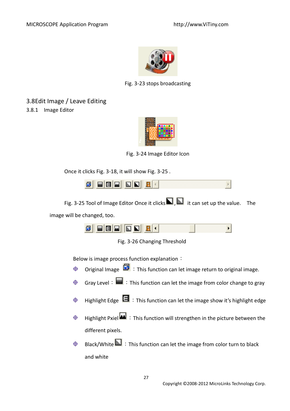 Edit image / leave editing, Image editor | MicroLinks UM03 - user manual User Manual | Page 27 / 34