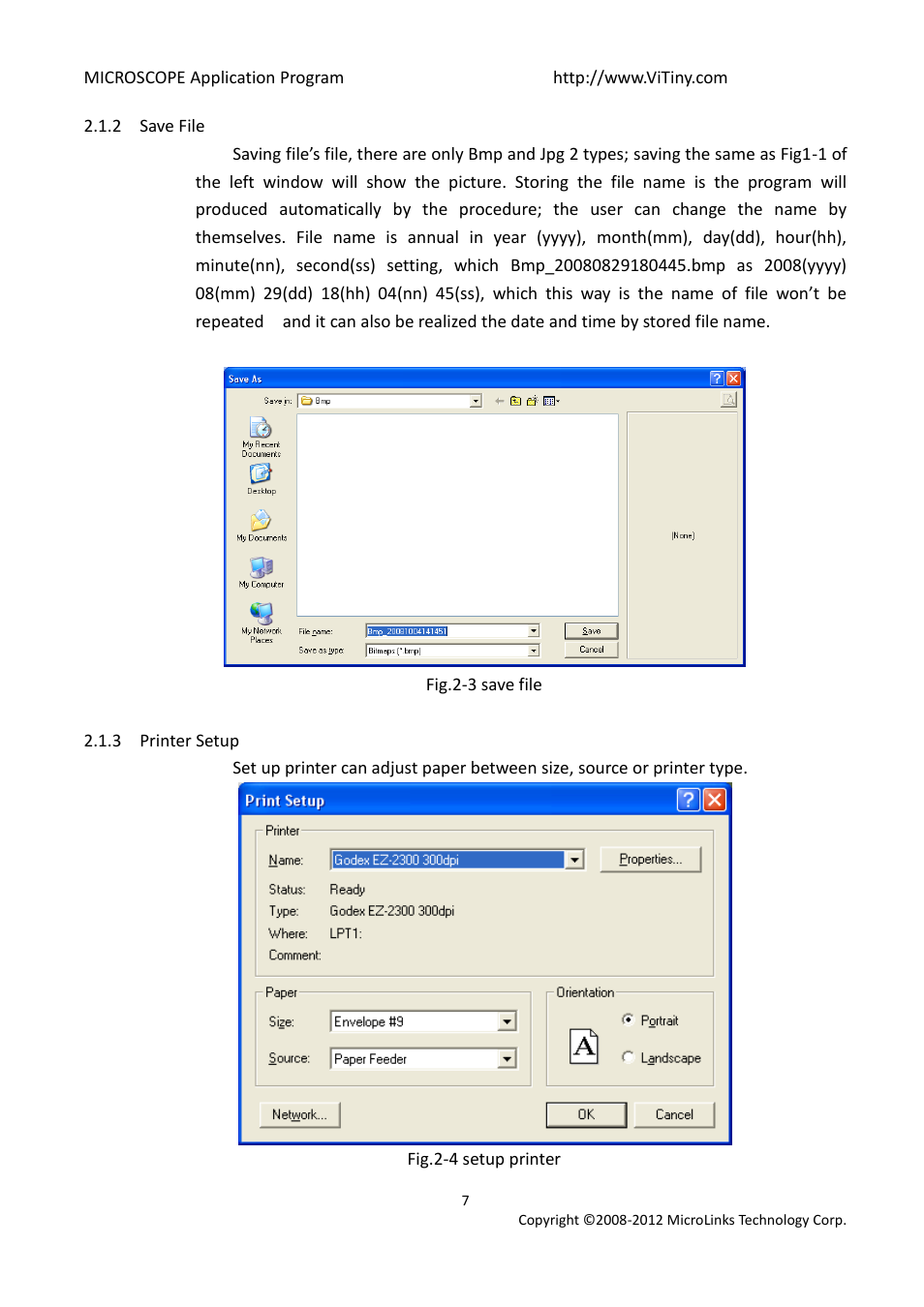 Save file, Printer setup | MicroLinks UM03 - user manual User Manual | Page 7 / 34