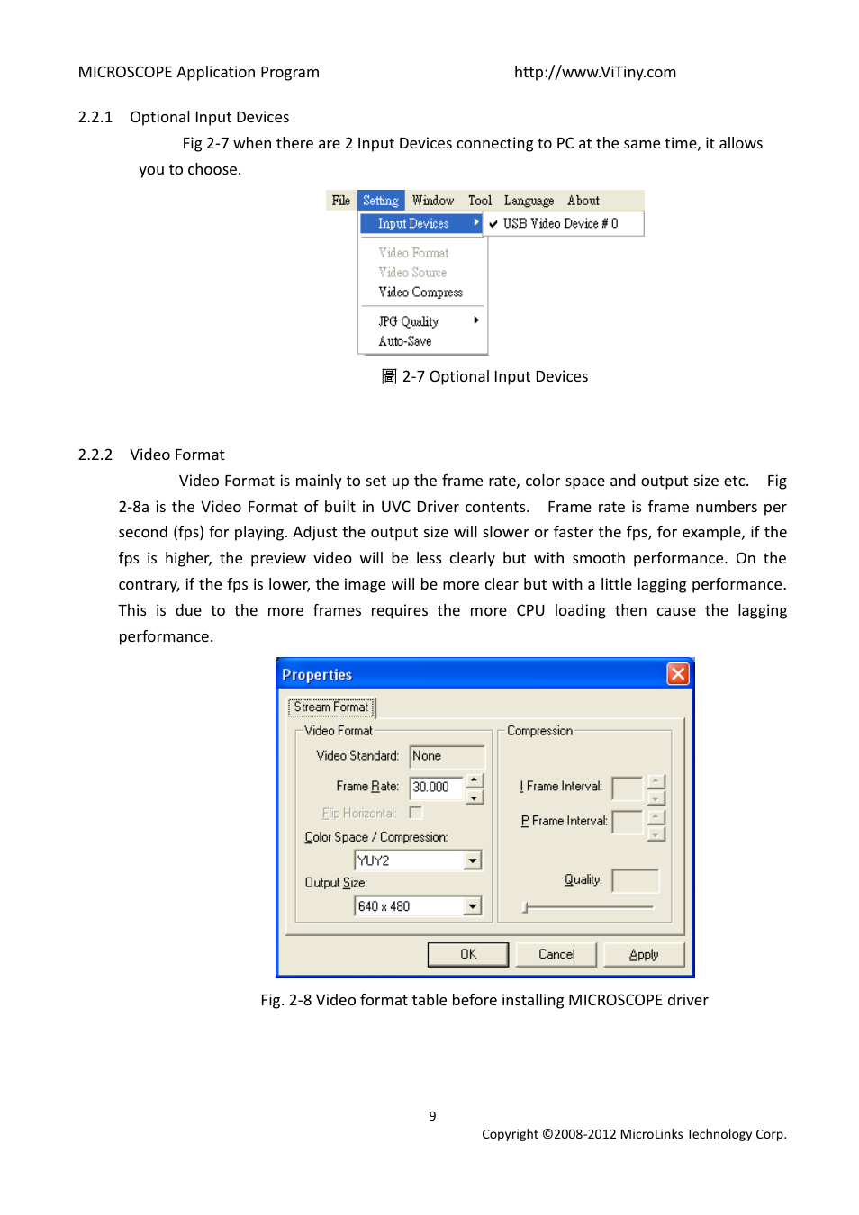 Optional input devices, Video format | MicroLinks UM03 - user manual User Manual | Page 9 / 34
