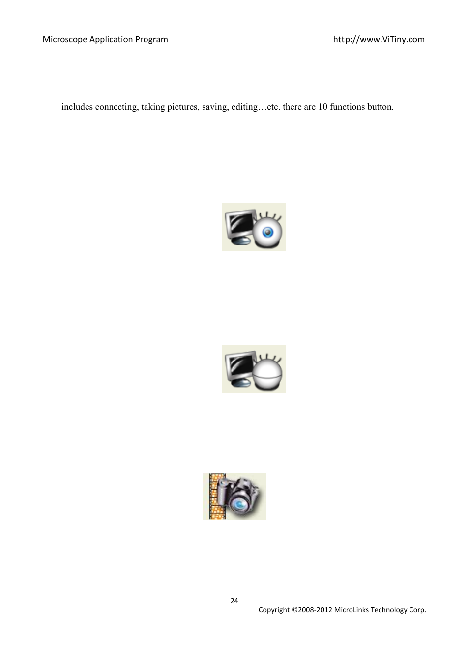 Main function buttons, Connect/disconnect, Connect | Disconnect, Snapshot, Save image | MicroLinks UM05 - user manual User Manual | Page 24 / 72