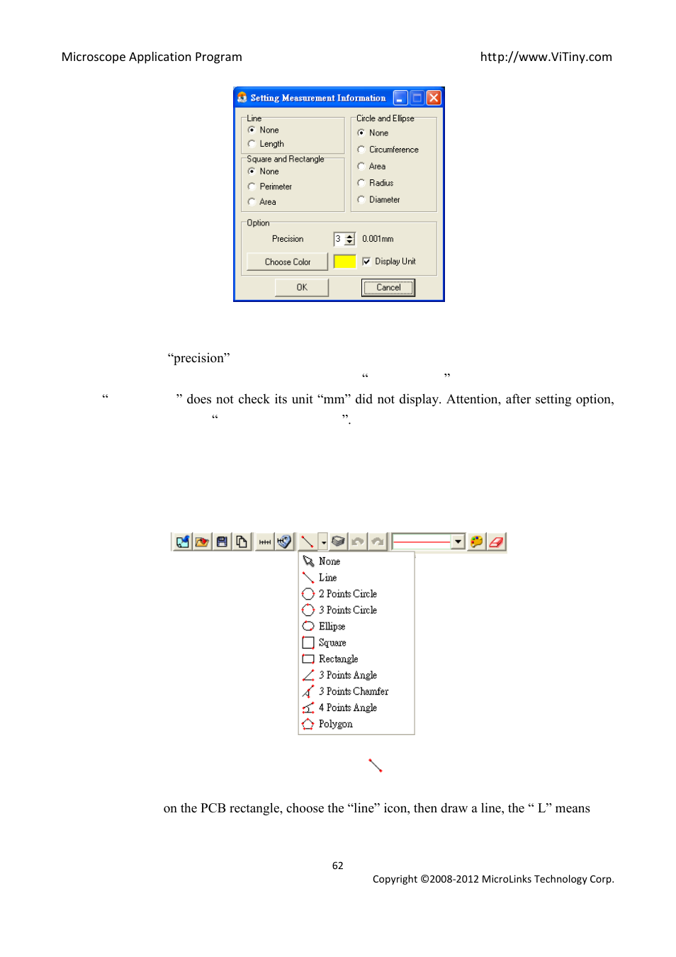 Measurement tool styles | MicroLinks UM05 - user manual User Manual | Page 62 / 72