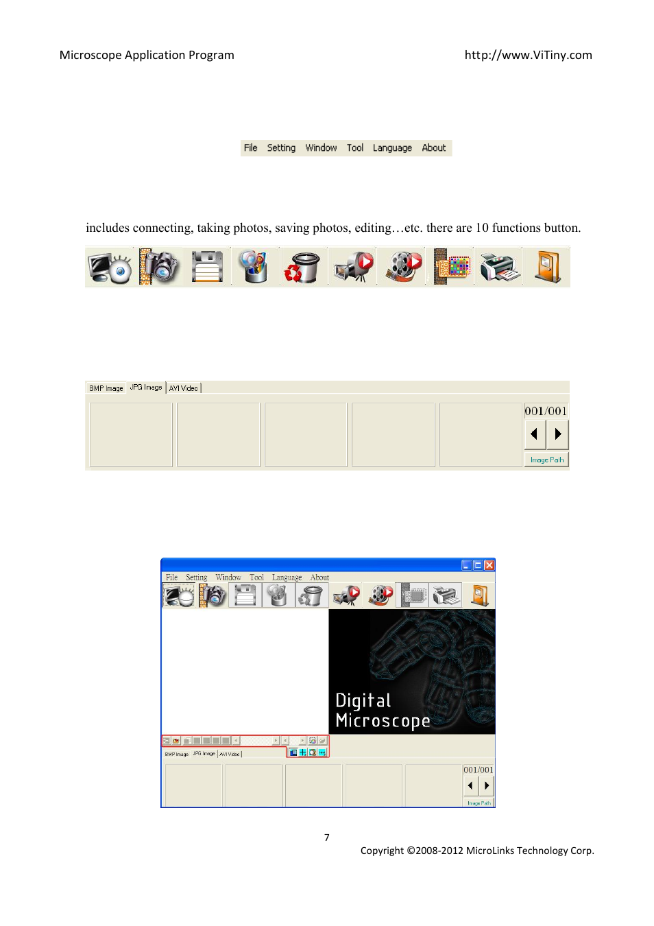 Main toolbars, Main function buttons, The file list/folder | Mode functions | MicroLinks UM05 - user manual User Manual | Page 7 / 72
