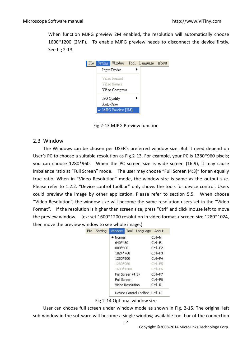 Window, 3 window | MicroLinks UM12 - user manual User Manual | Page 12 / 74