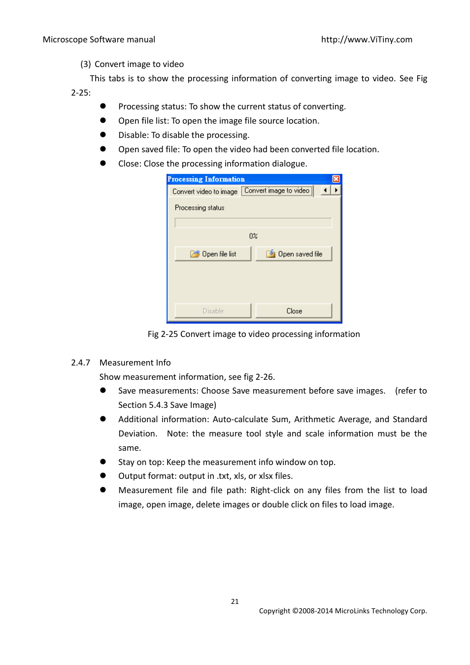 Measurement info | MicroLinks UM12 - user manual User Manual | Page 21 / 74