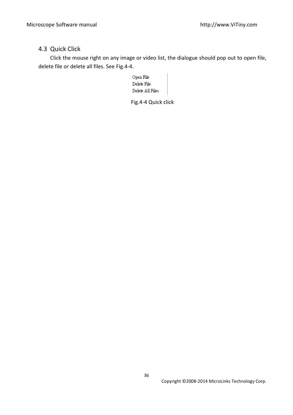 Quick click, 3 quick click | MicroLinks UM12 - user manual User Manual | Page 36 / 74