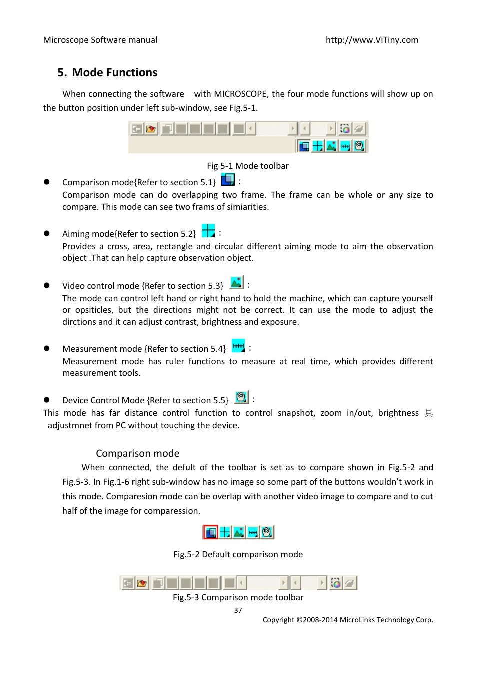 Mode functions, 1 comparison mode | MicroLinks UM12 - user manual User Manual | Page 37 / 74