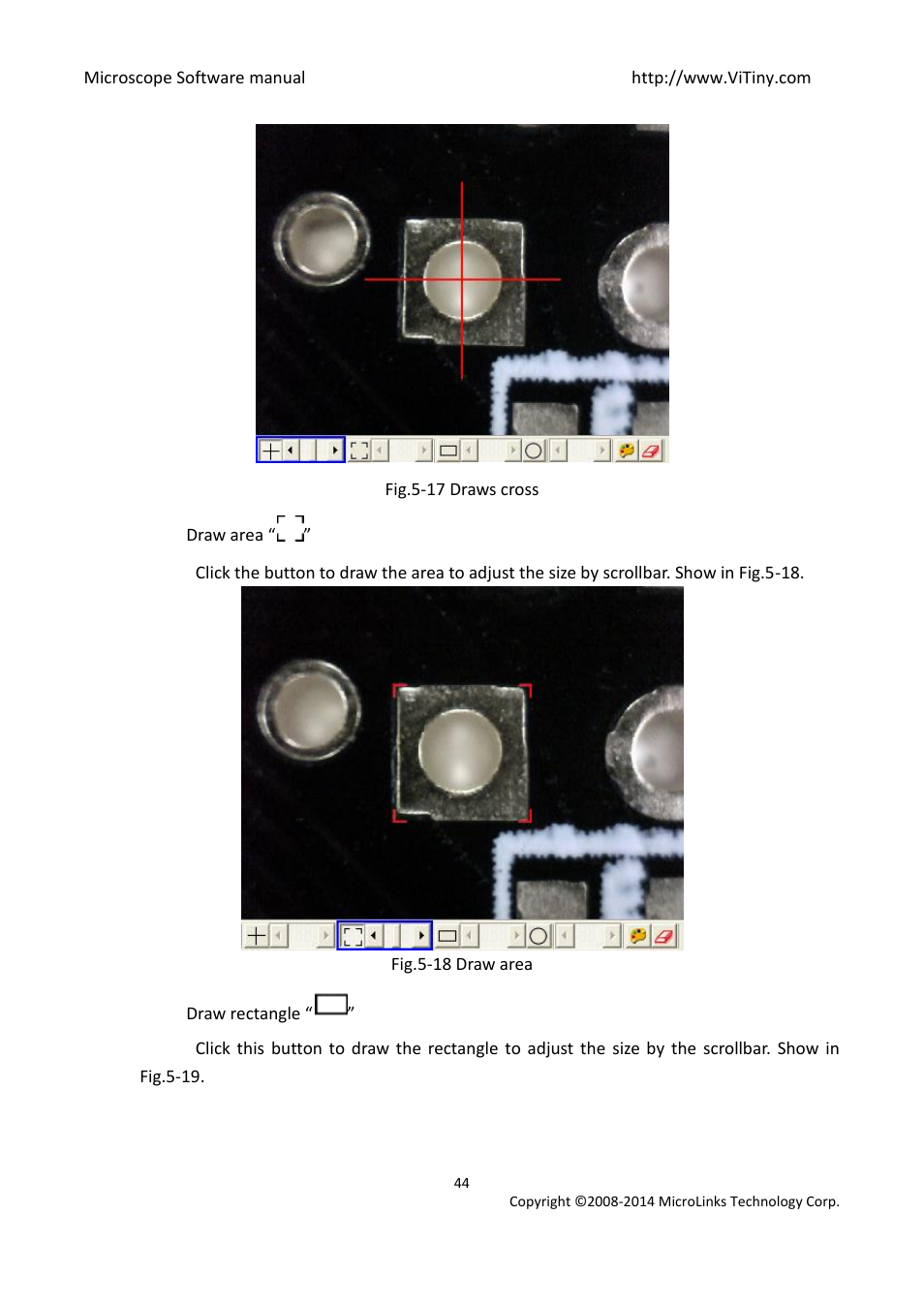 Draw area, Draw rectangle | MicroLinks UM12 - user manual User Manual | Page 44 / 74