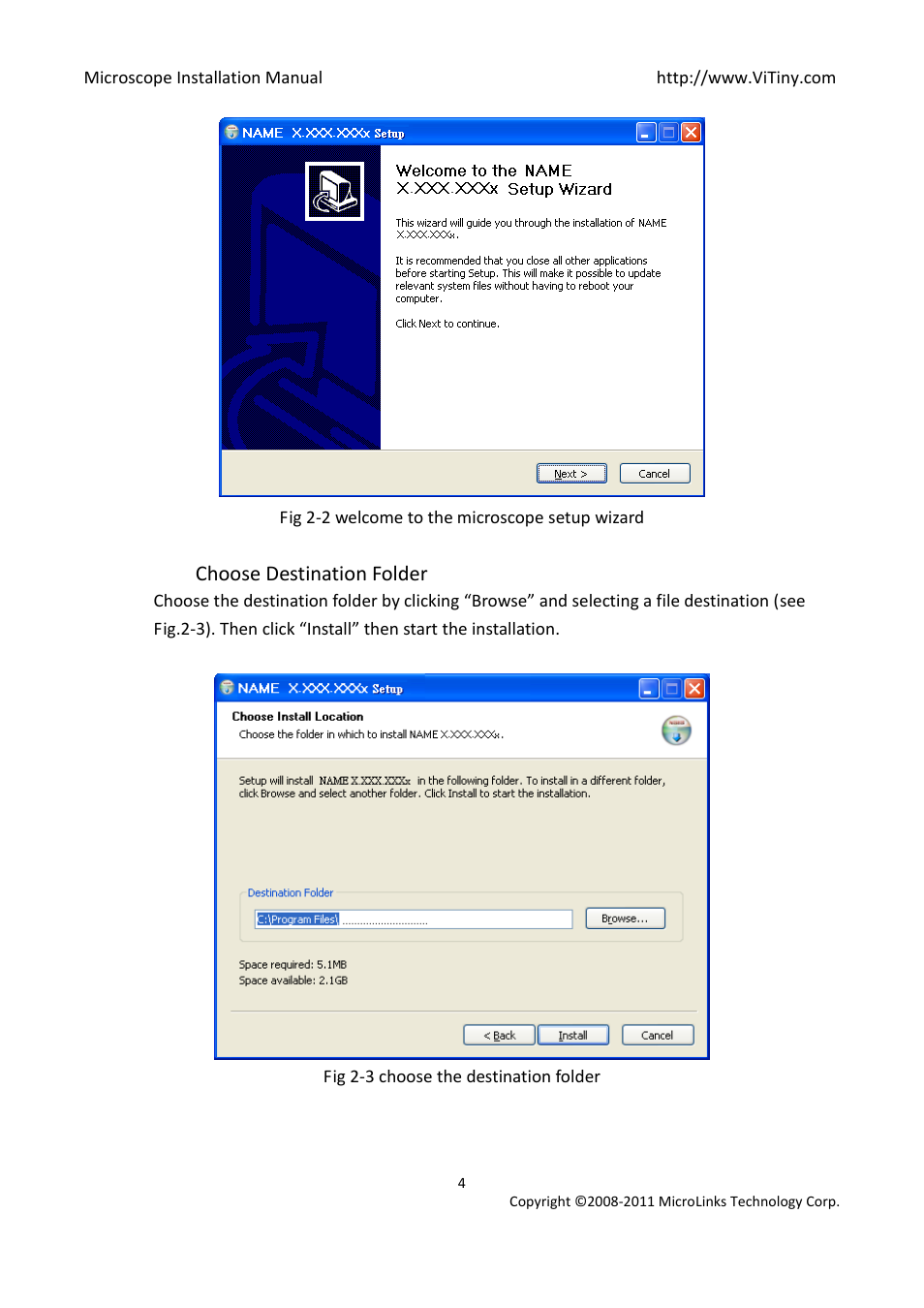 Choose destination folder | MicroLinks UM06 - install manual User Manual | Page 4 / 8