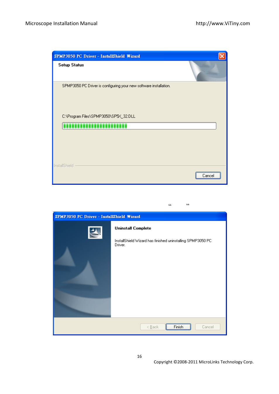 In process of uninstall | MicroLinks PRO10 - install manual User Manual | Page 16 / 16
