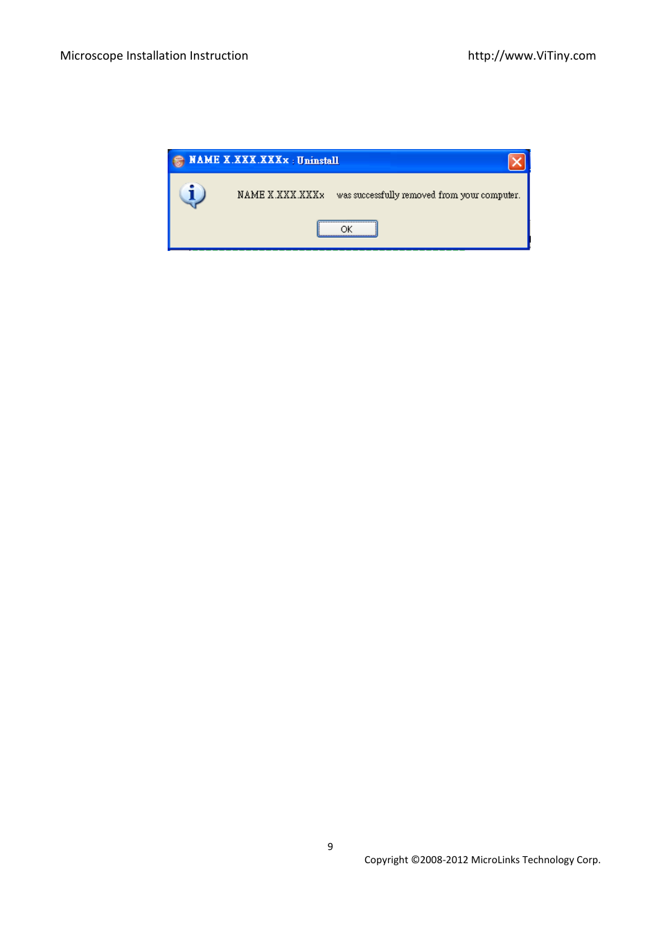 Finish uninstall | MicroLinks UM02 - install manual User Manual | Page 9 / 14