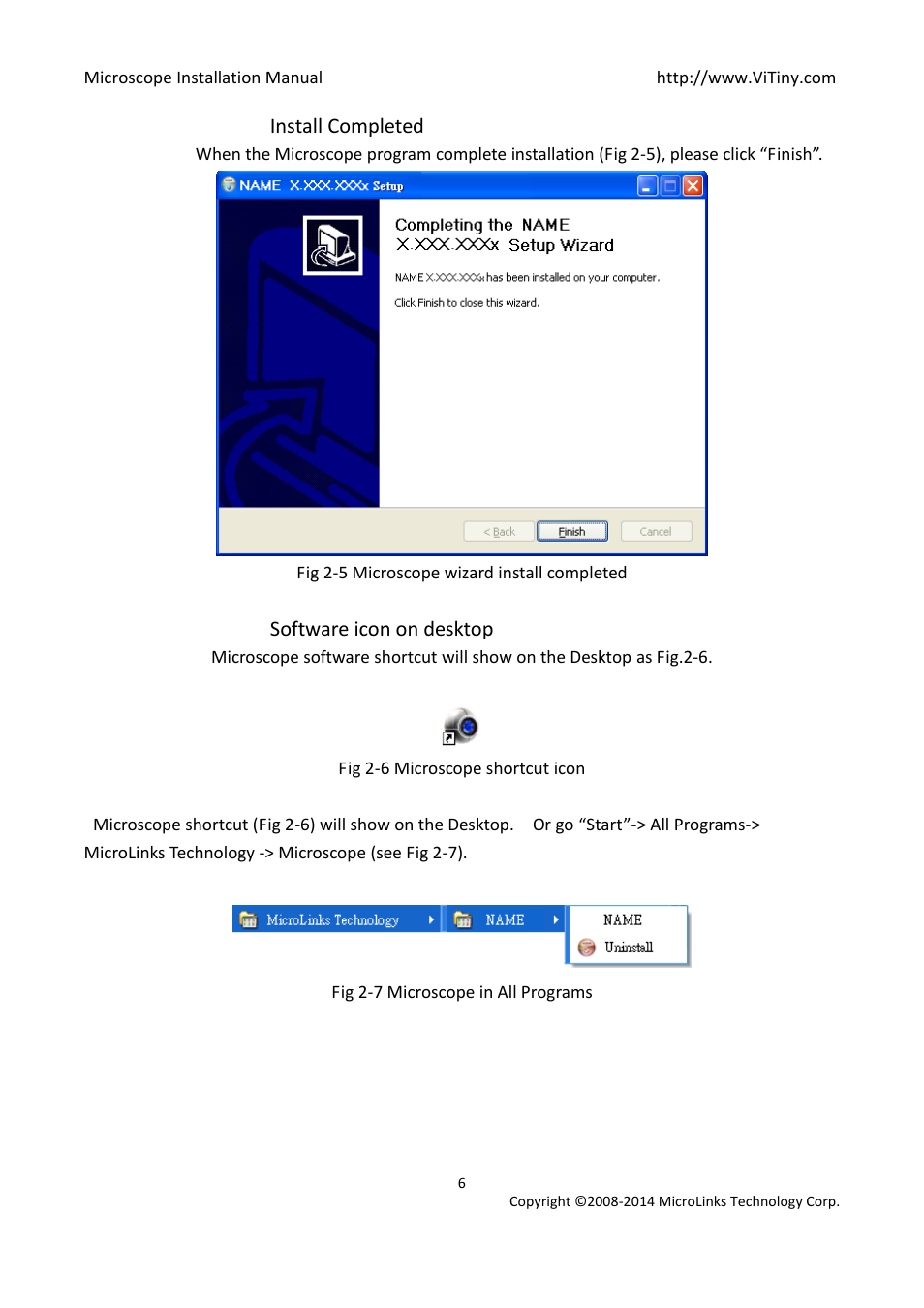 Install completed, Software icon on desktop | MicroLinks UM12 - install manual User Manual | Page 6 / 8