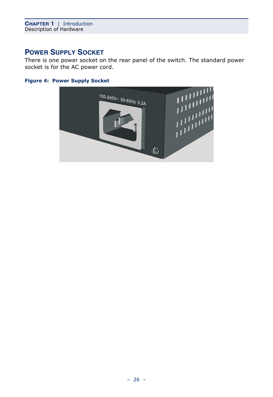 Power supply socket, Figure 4 | Microsens MS453490M Installation User Manual | Page 26 / 70