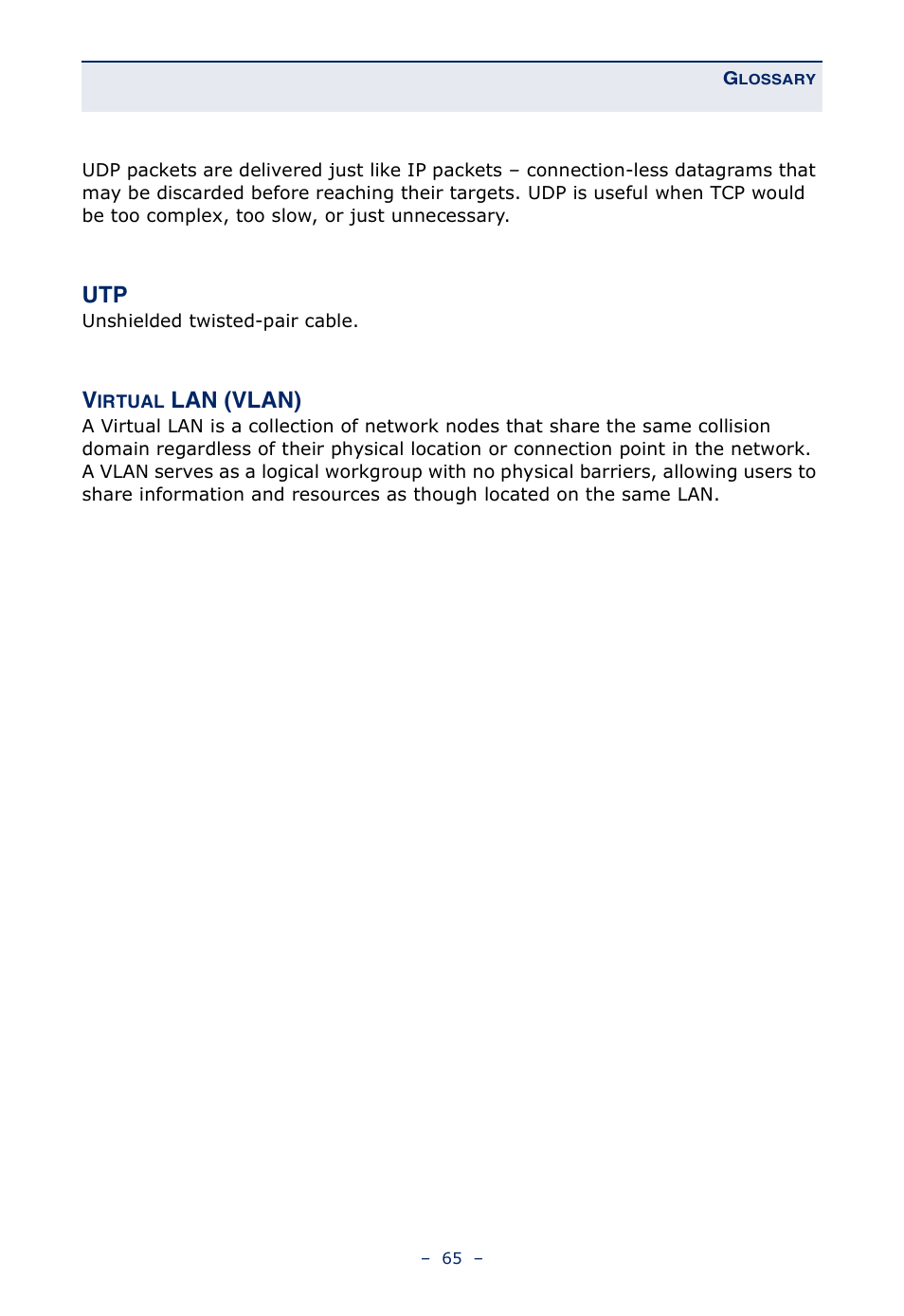 Lan (vlan) | Microsens MS453490M Installation User Manual | Page 65 / 70