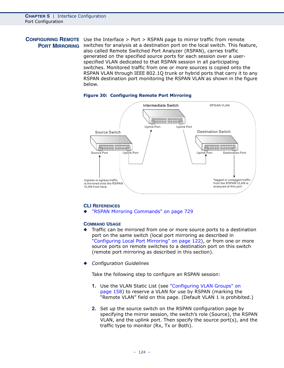 Configuring remote port mirroring, Figure 30: configuring remote port mirroring, Remote port mirroring | Microsens MS453490M Management Guide User Manual | Page 124 / 984