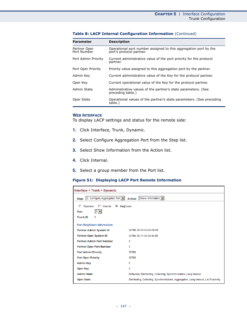 Figure 51: displaying lacp port remote information | Microsens MS453490M Management Guide User Manual | Page 147 / 984