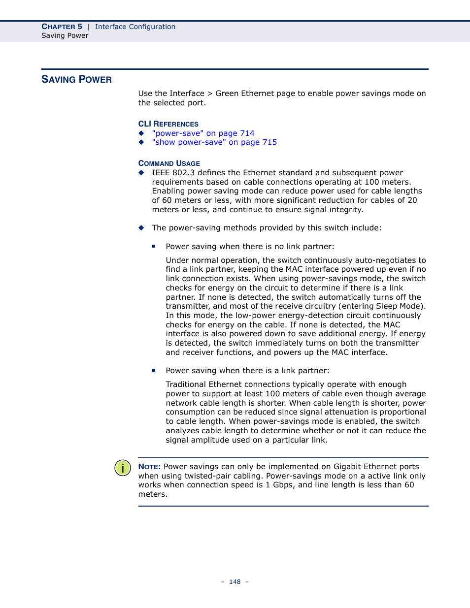 Saving power | Microsens MS453490M Management Guide User Manual | Page 148 / 984