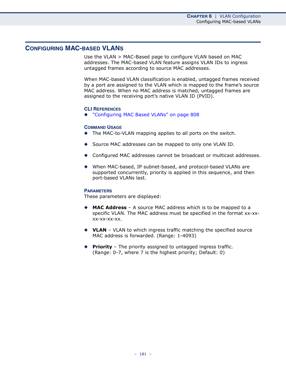 Configuring mac-based vlans, Mac-based vlans, Maps | Vlan | Microsens MS453490M Management Guide User Manual | Page 181 / 984