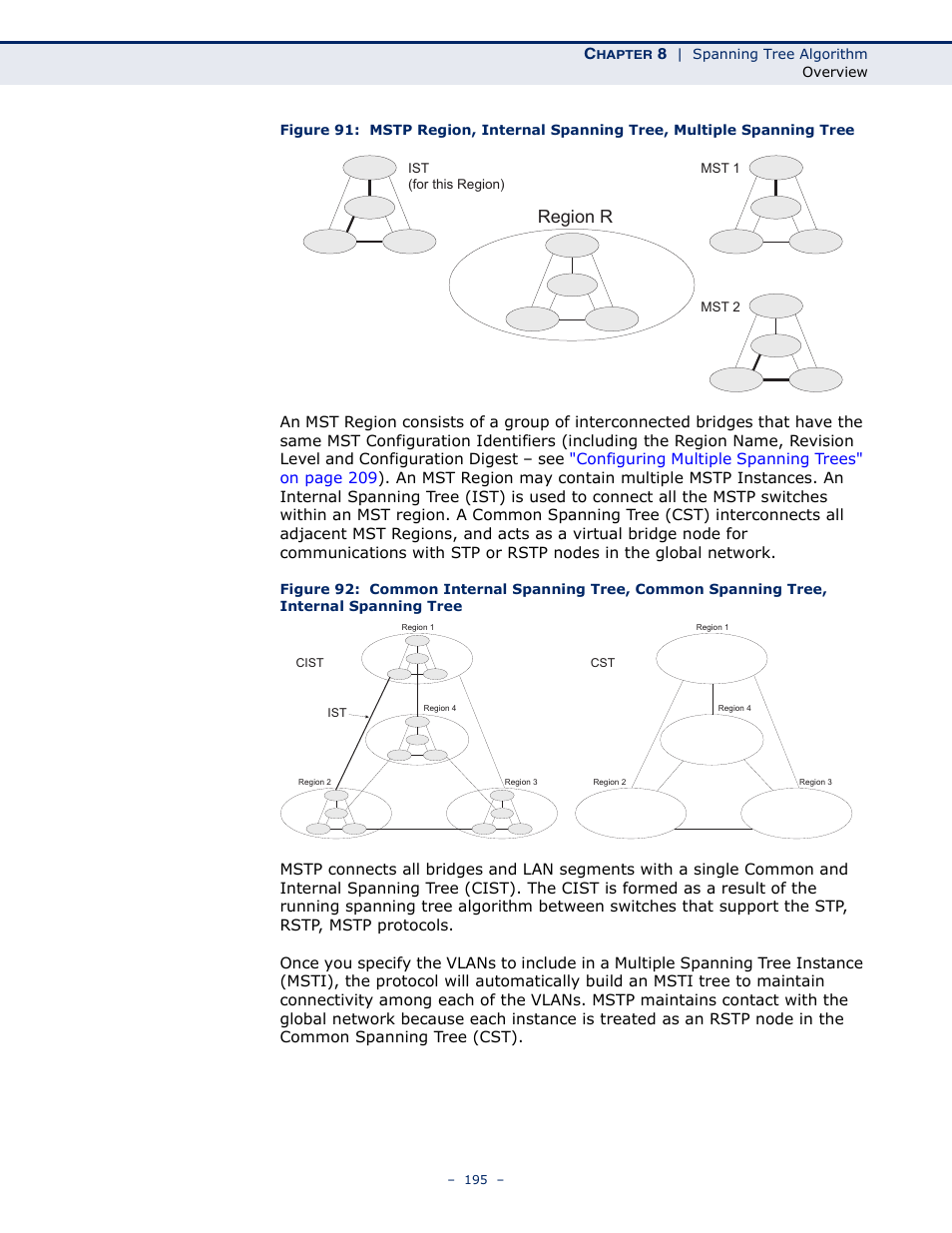 Spanning tree, Region r | Microsens MS453490M Management Guide User Manual | Page 195 / 984