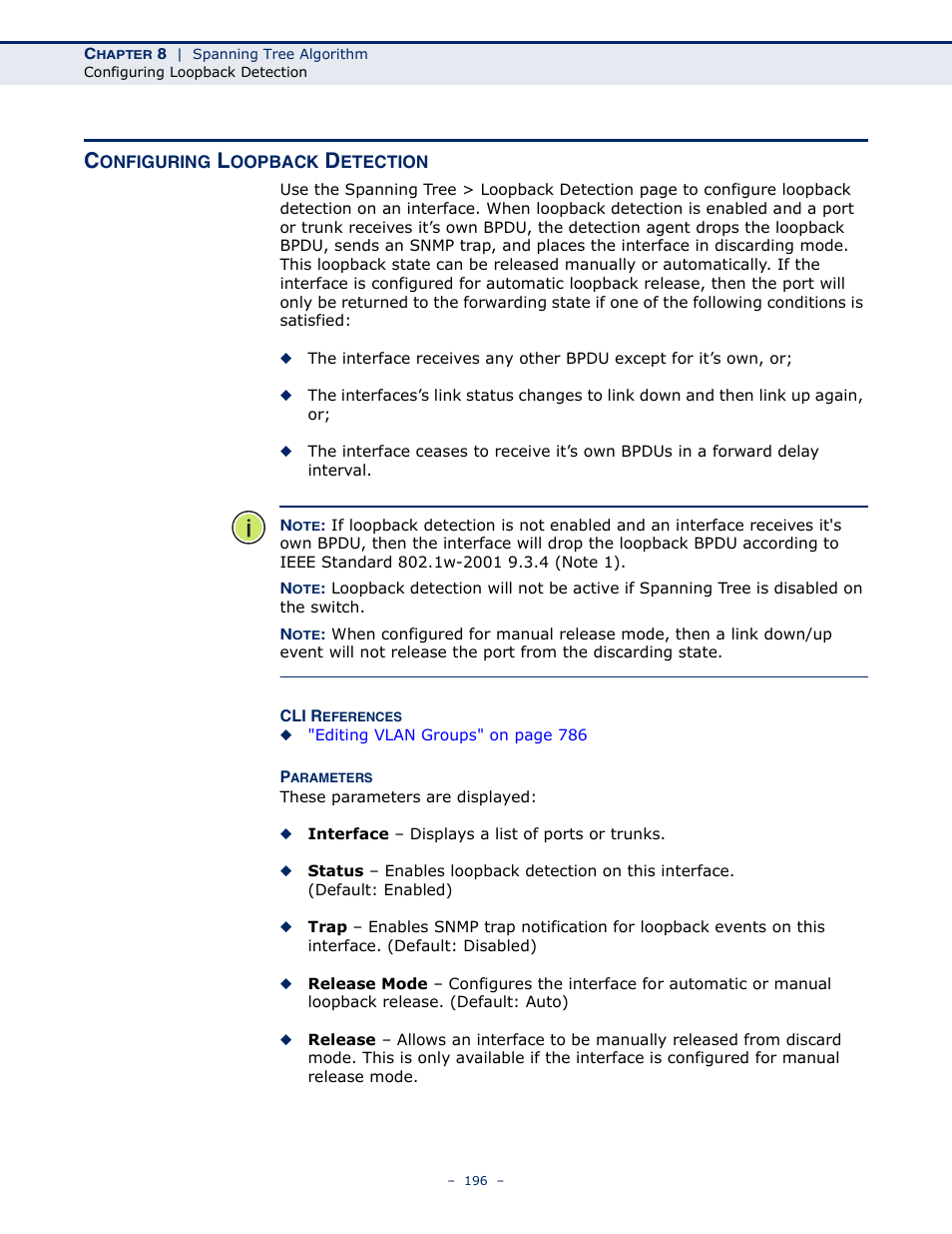 Configuring loopback detection, Loopback detection | Microsens MS453490M Management Guide User Manual | Page 196 / 984