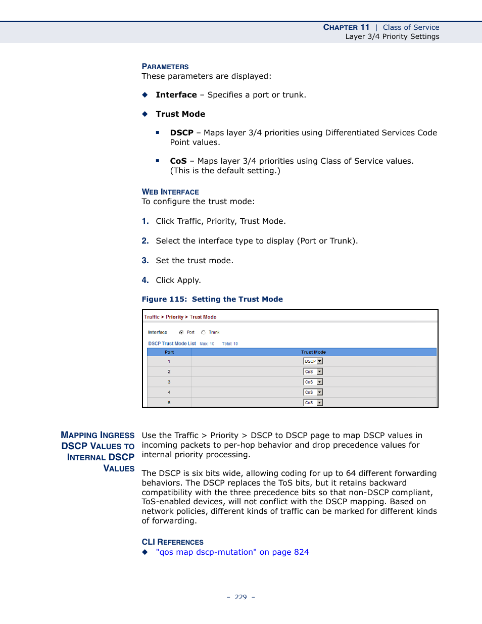 Figure 115: setting the trust mode | Microsens MS453490M Management Guide User Manual | Page 229 / 984