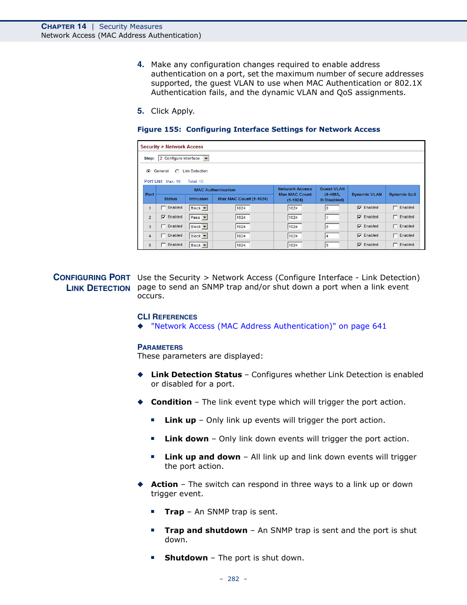 Configuring port link detection | Microsens MS453490M Management Guide User Manual | Page 282 / 984