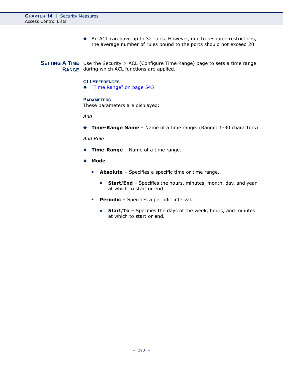 Setting a time range | Microsens MS453490M Management Guide User Manual | Page 298 / 984
