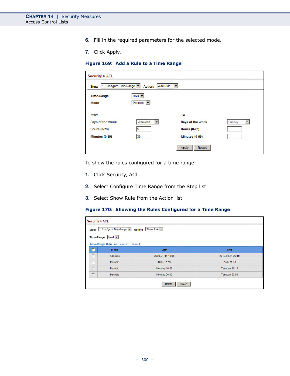 Figure 169: add a rule to a time range | Microsens MS453490M Management Guide User Manual | Page 300 / 984