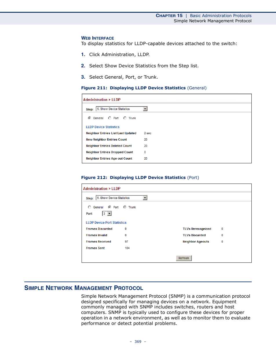 Simple network management protocol, Simple network management protocol" on, Simple network management protocol (snmp) | Microsens MS453490M Management Guide User Manual | Page 369 / 984