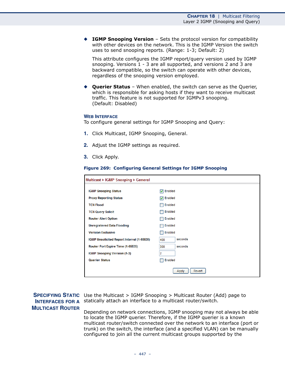 Specifying static interfaces | Microsens MS453490M Management Guide User Manual | Page 447 / 984